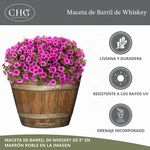 Vista 5 de Classic Home and Garden 74 Barril de whisky, 9 ", roble angustiado