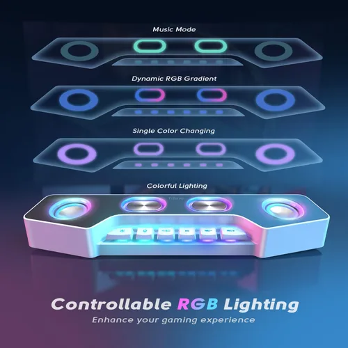 Vista 3 de FIFINE Altavoz de computadora y micrófono de transmisión, micrófono USB para juegos de PC con botón de silencio de filtro de explosión, altavoz RGB