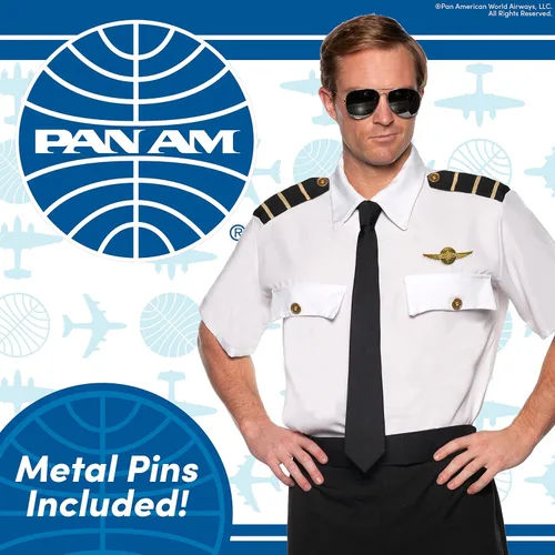 Vista 2 de UNDERWRAPS Disfraz oficial de PAN AM - Piloto y azafata de PAN AM