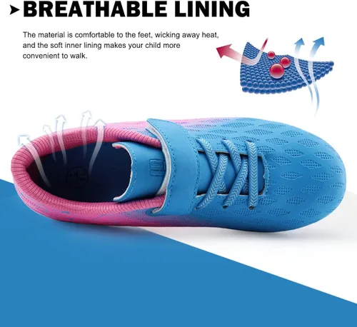Vista 5 de brooman Zapatos deportivos de fútbol para niños y niñas, para exteriores