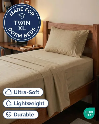 Vista 10 de Extra Deep Twin XL Sheet Set - 3 Piece College Dorm Room - White 01-Blanco