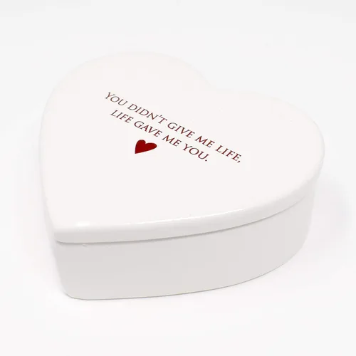 Vista 3 de Personalized Stepmother of the Bride Gift or Stepmother of the Groom Gift, Handmade Ceramic Heart Keepsake Box with Custom Text - You didn’t give me