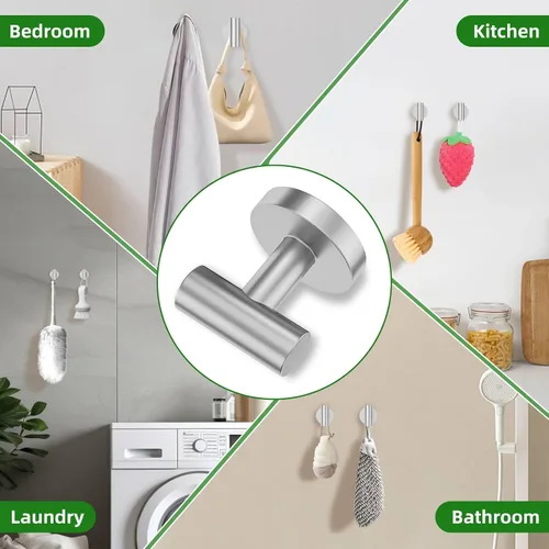 Vista 5 de Juego de 10 toallas de níquel cepillado, juego de accesorios de baño, juego de toalleros de 23.6 pulgadas, juego de toalleros de acero inoxidable