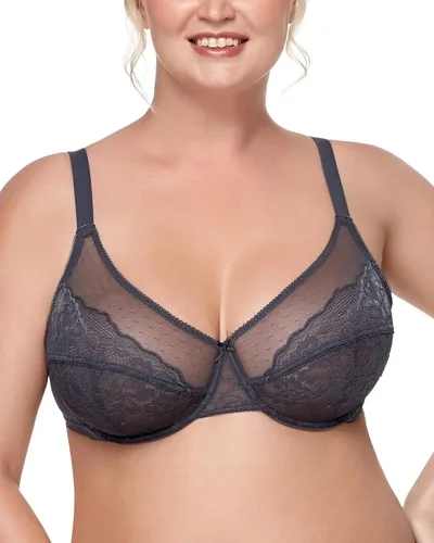 Vista 16 de HSIA Sujetadores minimizadores para mujer Enchante Lace Underwire Bra para Beige almendra