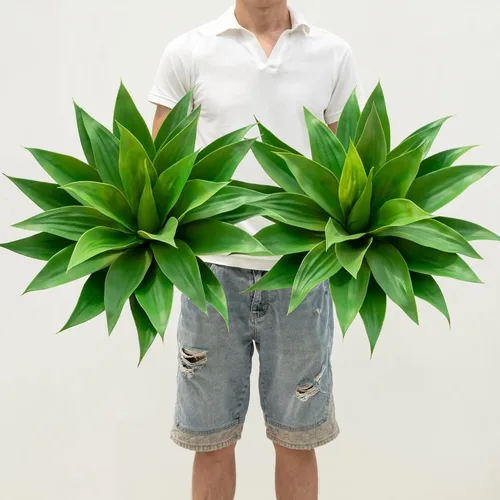 Vista 14 de Ttranewsoo Plantas Artificiales de Agave para Interiores, Resistentes a los Rayos UV, Maceteros Falsos de Agave para Decoración Exterior, Plantas