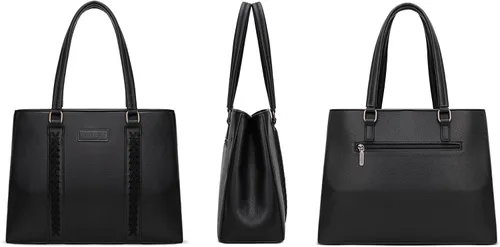 Vista 6 de Bolso de Mano de Doble Compartimento Wrangler para Mujer con Costura a Mano Negro