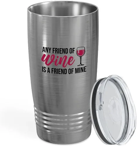 Vista 15 de Vaso vikingo edición negra para amantes del vino, 20 onzas, cualquier amigo del vino es un amigo del vino, cerveza casera y vino barman amantes