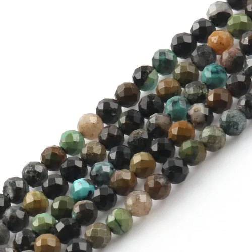 Vista 7 de 180 piezas 2mm Cuentas de piedras preciosas de turquesa africana natural facetada redonda suelta para hacer joyas