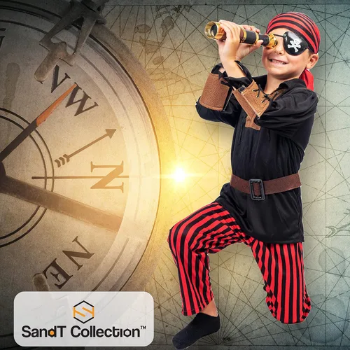 Vista 2 de SandT Collection Disfraz de pirata para niños pequeños y niñas
