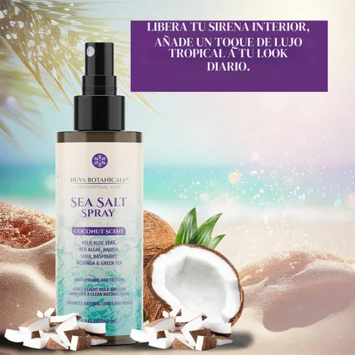 Vista 5 de Nuva Botanicals Spray texturizante para el cabello con sal marina de coco