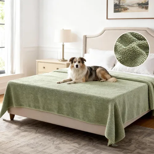 Vista 16 de H.VERSAILTEX Funda Antideslizante para Sofá de Mascotas Protector de Cama de Perro de Chenilla Funda de Sofá Gruesa y Suave Apta para Mascotas