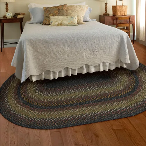 Vista 22 de Alfombras de Área Ovaladas Baja Blue, 5x8' - Hechas a Mano con Tela de Algodón, Decoración Relajante de Campo Costero, Perfectas para Salas de Estar