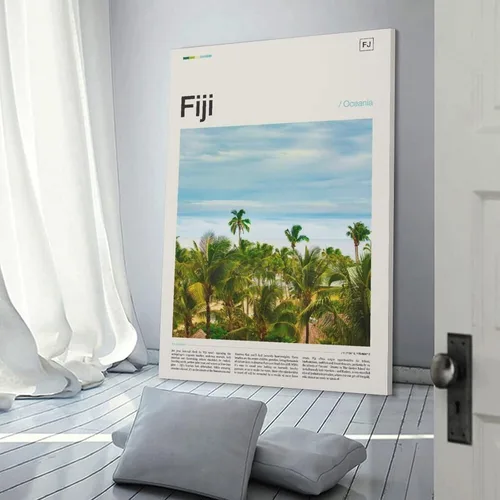 Vista 3 de Impresión de Fiyi, póster de Fiyi, decoración mural moderna para el hogar, impresión artística de Fiyi, obra de arte de Fiyi, paisaje de Fiyi