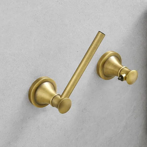 Vista 6 de Hoimpro Sujetador de papel higiénico montado en la pared, resistente a la oxidación, accesorios de baño, colgador de papel higiénico en latón antiguo