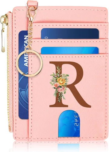 Vista 25 de Tarjetero para mujer minimalista y delgado con bolsillo frontal, bloqueo RFID, cartera compacta con ventana para identificación y bolsillo
