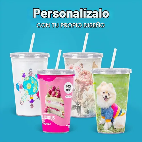 Vista 9 de Vaso portátil de doble capa Eco To Go,16 oz. de capacidad, transparente (All Clear - Removable Insert)