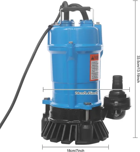 Vista 3 de Bomba sumergible de efluente de aguas residuales de 550 W, bomba de sumidero de hierro fundido de 4226 GPH con interruptor de flotador automático