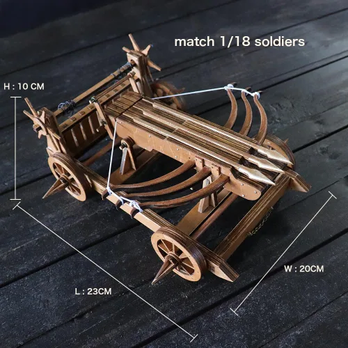 Vista 5 de The Wu-HOU Crossbow Chariot Three Kingdoms Weapons Scale Model Kits-DIY Rompecabezas de madera 3D Juguete de mesa Retro Mecánico
