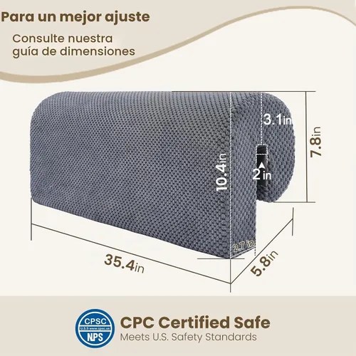 Vista 3 de Protector de parachoques para barandilla de cama para niños, barrera acolchada suave, altura aumentada, fácil de instalar, funda lavable, se adapta