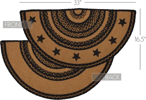 Vista 2 de VHC Brands 10713 - Alfombra ovalada de yute para cabina de té, Tela