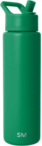 Vista 64 de Simple Modern botella de agua con tapa con pajita, termo de acero inoxidable con aislamiento al vacío, reutilizable, sin BPA, sin fugas