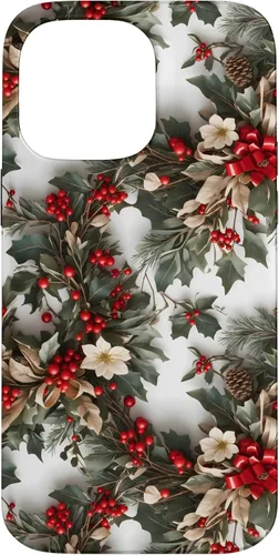 Vista 21 de Casa Decoración de vacaciones Decoración de corona Festivo Navidad caso para iPhone 16