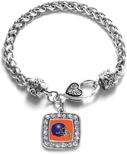Vista 96 de Pulsera de dijes cuadrados de plata con joyería de circonita cúbica