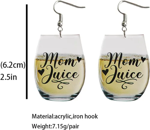 Vista 3 de Aretes de taza de cerveza de simulación 3D realistas en miniatura, aretes colgantes de copa de vino para mujer, lindos y divertidos aretes de oreja