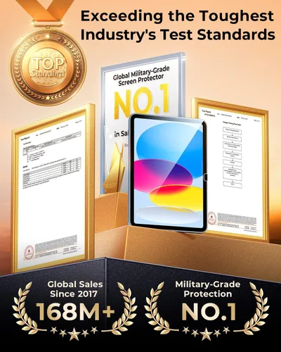 Vista 8 de DIMONCOAT Paquete de 2 protectores de pantalla para iPad A16 de 11 pulgadas 2025 / para iPad de 10.9 pulgadas 2022, vidrio templado con bandeja
