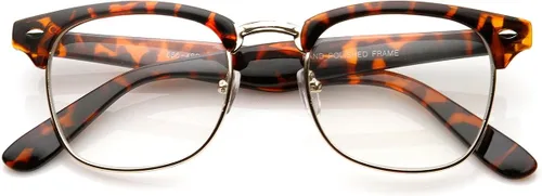 Vista 2 de zeroUV - Gafas de lentes transparentes con montura de cuerno de cuerno nerd con bordes, UV400