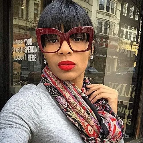 Vista 2 de FEISEDY Gafas cuadradas de gran tamaño Marco Gafas Mujeres B2475