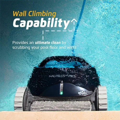Vista 3 de Dolphin Nautilus CC Pro Wi-Fi Aspiradora Robótica Automática para Piscina, Escalada de Paredes, Cepillo Limpiador de Línea de Agua, Ideal