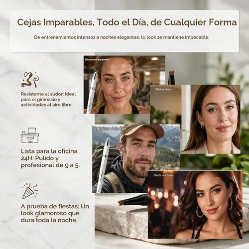 Vista 3 de Pluma de cejas de 4 puntas, trazos naturales para el cabello, forro, barba