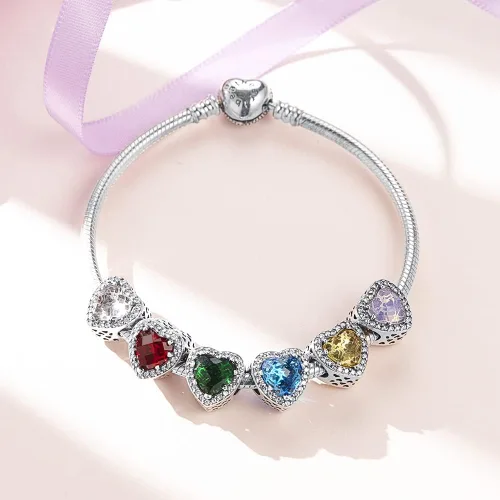 Vista 3 de MICOO LONGLUCK - Dije de cristal para pulsera de plata de ley 925 con circonitas cúbicas para mujer, pulsera y collar