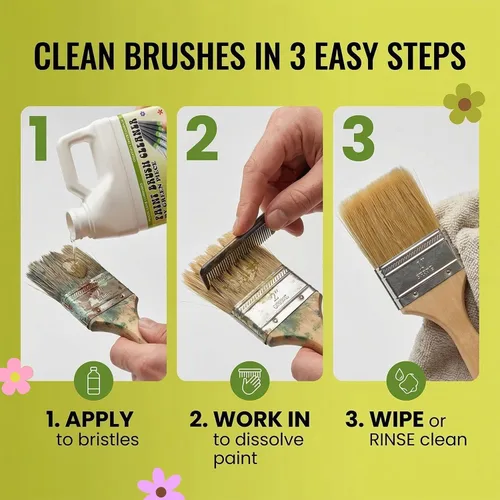Vista 6 de Green Piece® Paint Brush Cleaner & Restorer – 100% Natural, Non-Toxic Formula – Made in USA – Cleans Wet or Dry Paint – Safe for Hands – Works on