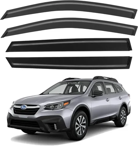 Vista 78 de YQAUTEC - Viseras para ventana, protectores contra la lluvia, compatibles con Subaru WRX 2015-2021, deflectores de viento para ventanas, viseras