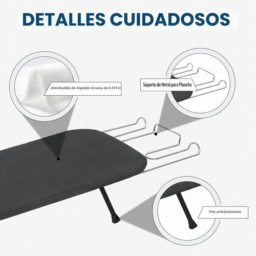 Vista 5 de LOFTEY Tabla de planchar pequeña de mesa, tabla de planchar compacta