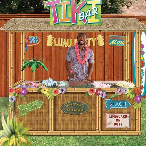 Vista 4 de Beistle 4 recortes de papel de cartulina náutica para fiesta temática de Luau, decoraciones de fiesta en la piscina, 12 a 14, recortes de letreros