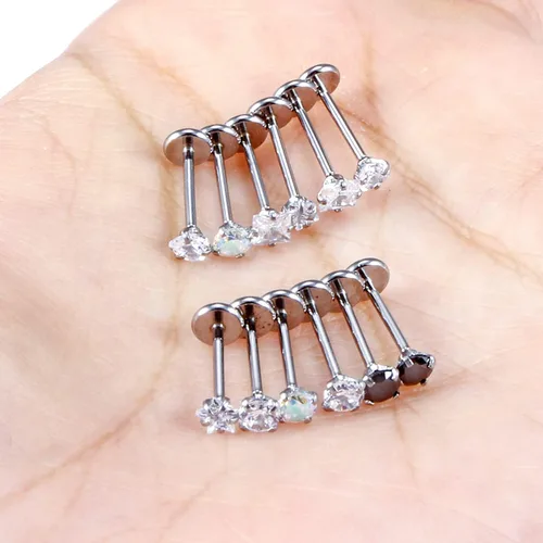 Vista 4 de Dyknasz 20G 18G 16G sin rosca Medusa piercing de acero quirúrgico labret joyería labret anillos labiales para mujeres y hombres, aretes de hélice