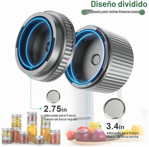 Vista 3 de Sellador al vacío eléctrico de tarro Mason M12 de parada automática - Sellador al vacío de tarro inteligente actualizado 2026 para tarros Mason