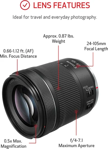 Vista 4 de Canon - Cámara digital EOS R sin espejo (solo cuerpo) Cámara para vlogging y creador de contenido, 4K UHD, AF/AE digital de lente única no refleja