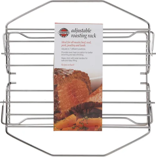 Vista 2 de Norpro 275 Parrilla de Asado Ajustable Niquelada, 11 pulgadas, Plateado
