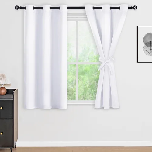 Vista 146 de DWCN - Cortinas 100% opacas para dormitorio con forro negro, cortinas de ventana de doble capa con aislamiento térmico que oscurecen toda la Azul