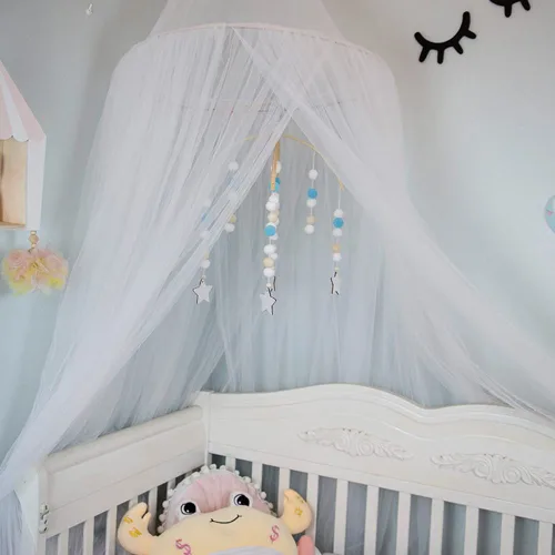 Vista 3 de Cuna móvil neutral para cuna móvil hecha a mano, bola de fieltro móvil, cuna de bebé, móvil de techo móvil para habitación de niñas, decoración