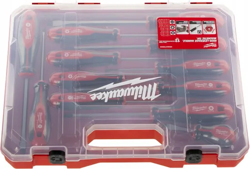 Vista 3 de Milwaukee Juego de 12 destornilladores Tri-Lobe 4932472003, rojo