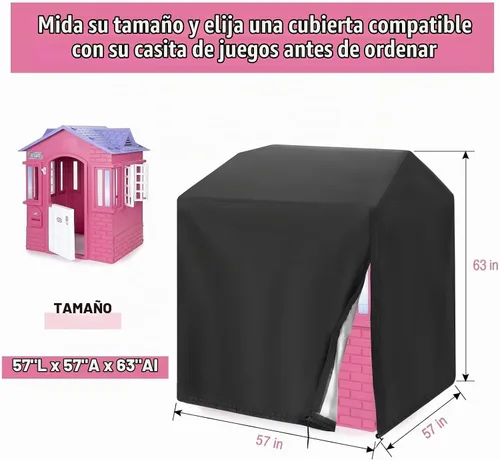 Vista 2 de Funda para casa de juegos de 57 pulgadas, accesorios de madera para exteriores
