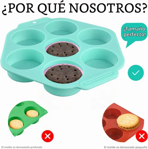 Vista 3 de Actvty - Moldes redondos para galletas cubiertas de chocolate, 3 moldes cilíndricos de silicona para chocolate, perfectos para galletas cubiertas 3