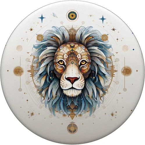 Vista 3 de Signo del horóscopo Leo del zodiaco, constelación de león, PopSockets intercambiables PopGrip