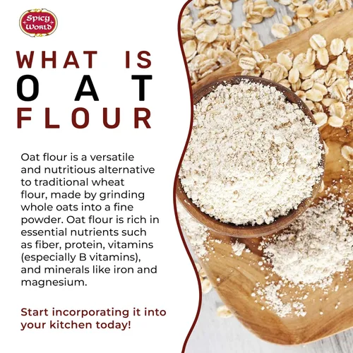 Vista 4 de Harina de avena de grano entero de 4 libras - pura, cultivada en Estados Unidos, para hornear y más, sin OMG, gran sustituto del trigo, por Spicy