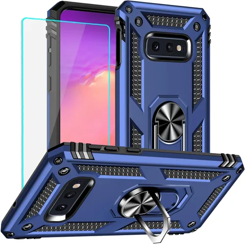 Vista 8 de Funda para Samsung Galaxy S10e: Galaxy S10e con protector de pantalla - Fundas protectoras de grado militar con soporte de anillo de dedo